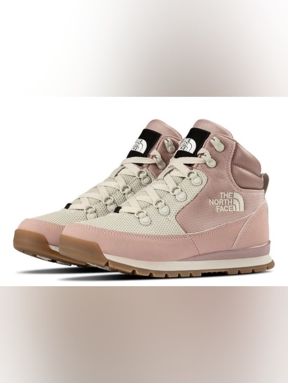 The North Face Thermoball Lace Up Hiking Ankle Boots Pink/Beige Size 7.5